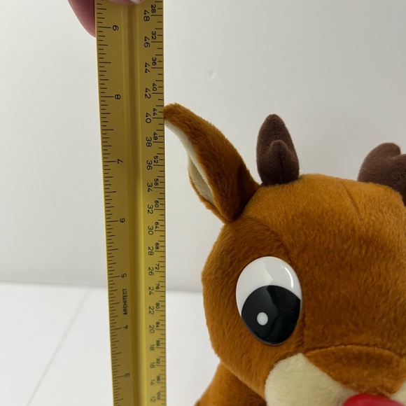 Vintage '90s Gemmy Singing Rudolph The Red Nosed Reindeer Light Up Nose 8" Plush - Picture 9 of 14